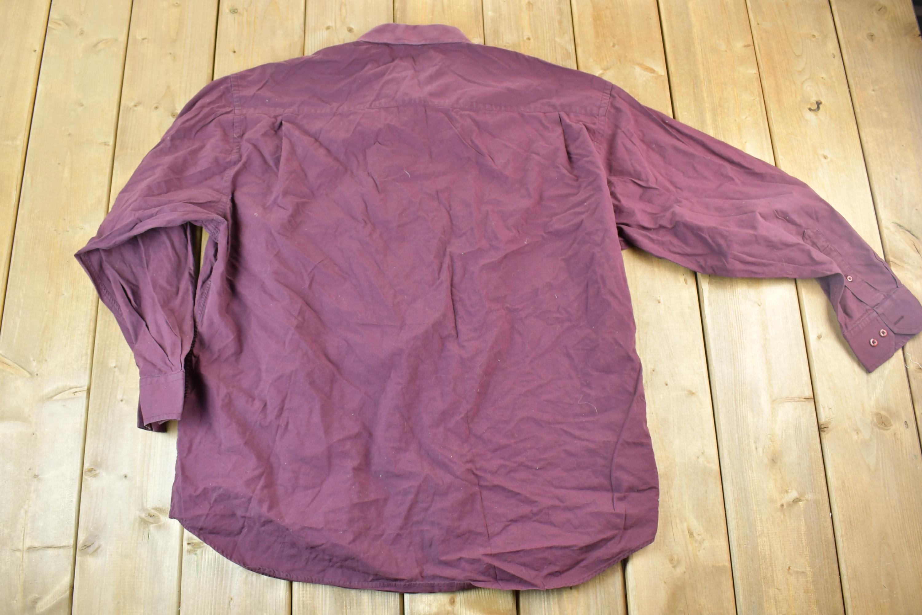 Vintage 1990s Burgundy Oscar De La Renta Button Up Shirt