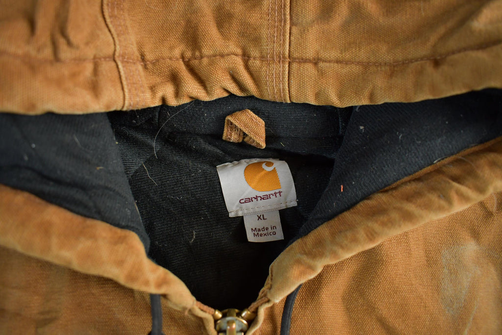 Vintage 1990s Carhartt Canvas Hooded Jacket Men's XL