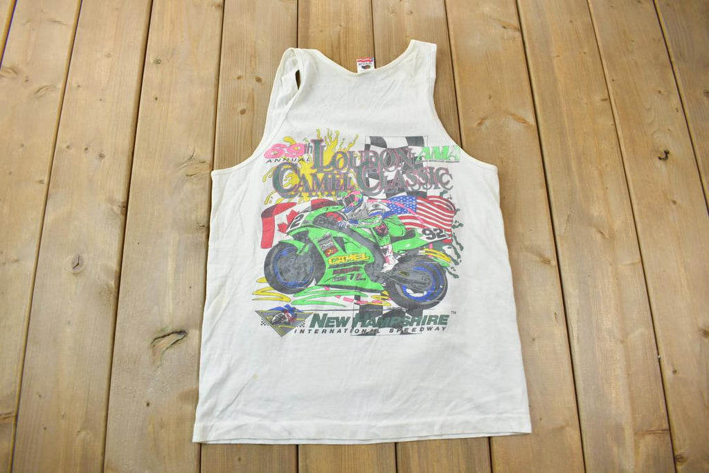 Vintage 1990s Loudon Camel Classic New Hampshire International Speedway Racing Graphic T-Shirt Made In USA