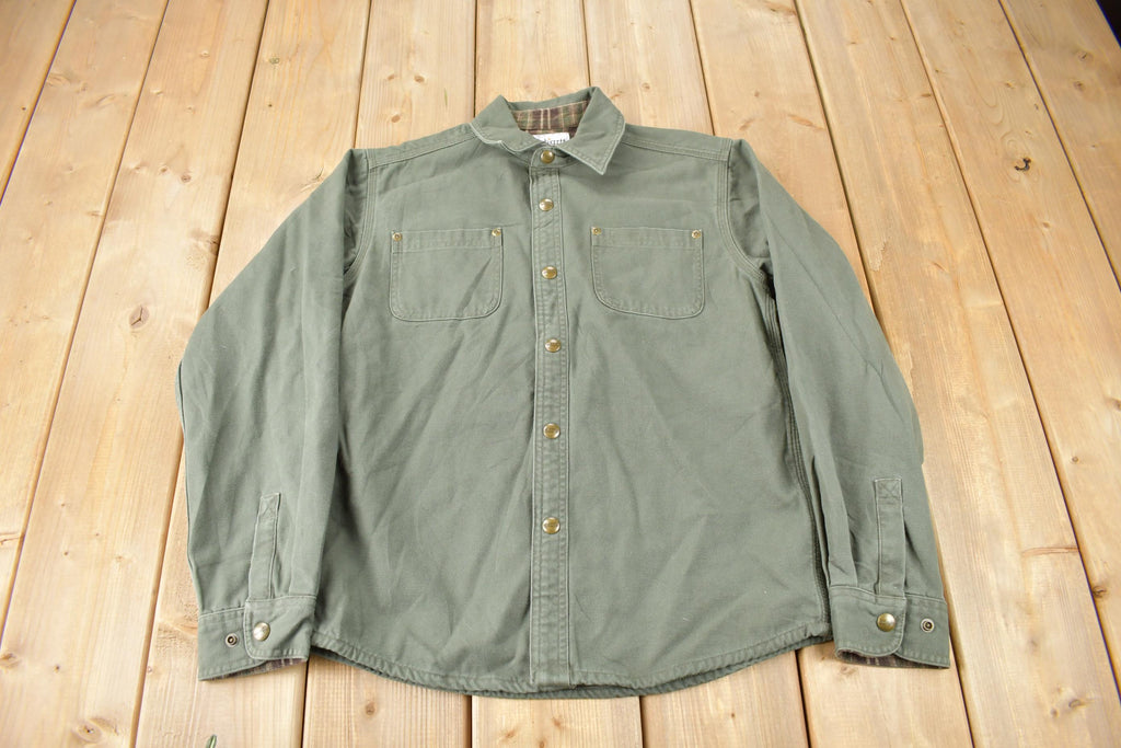 Vintage Y2K Plaid Lined Carhartt Button Up Shirt Youth Large