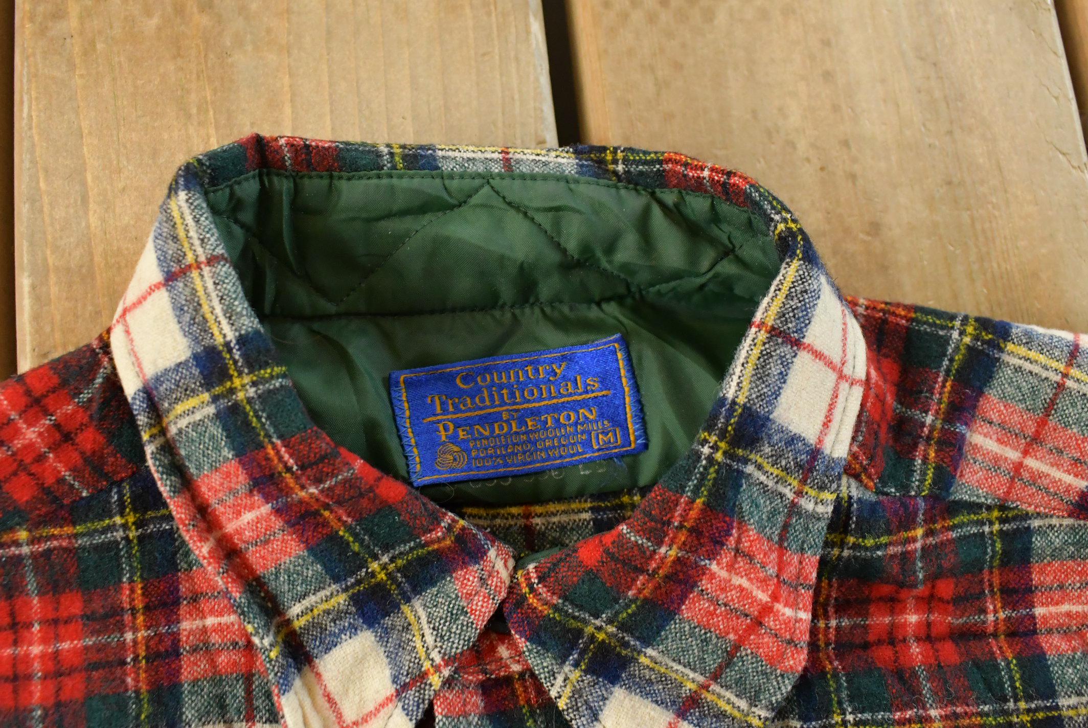 Vintage 1980s Pendleton Wool Flannel Button Up Shirt Men's M