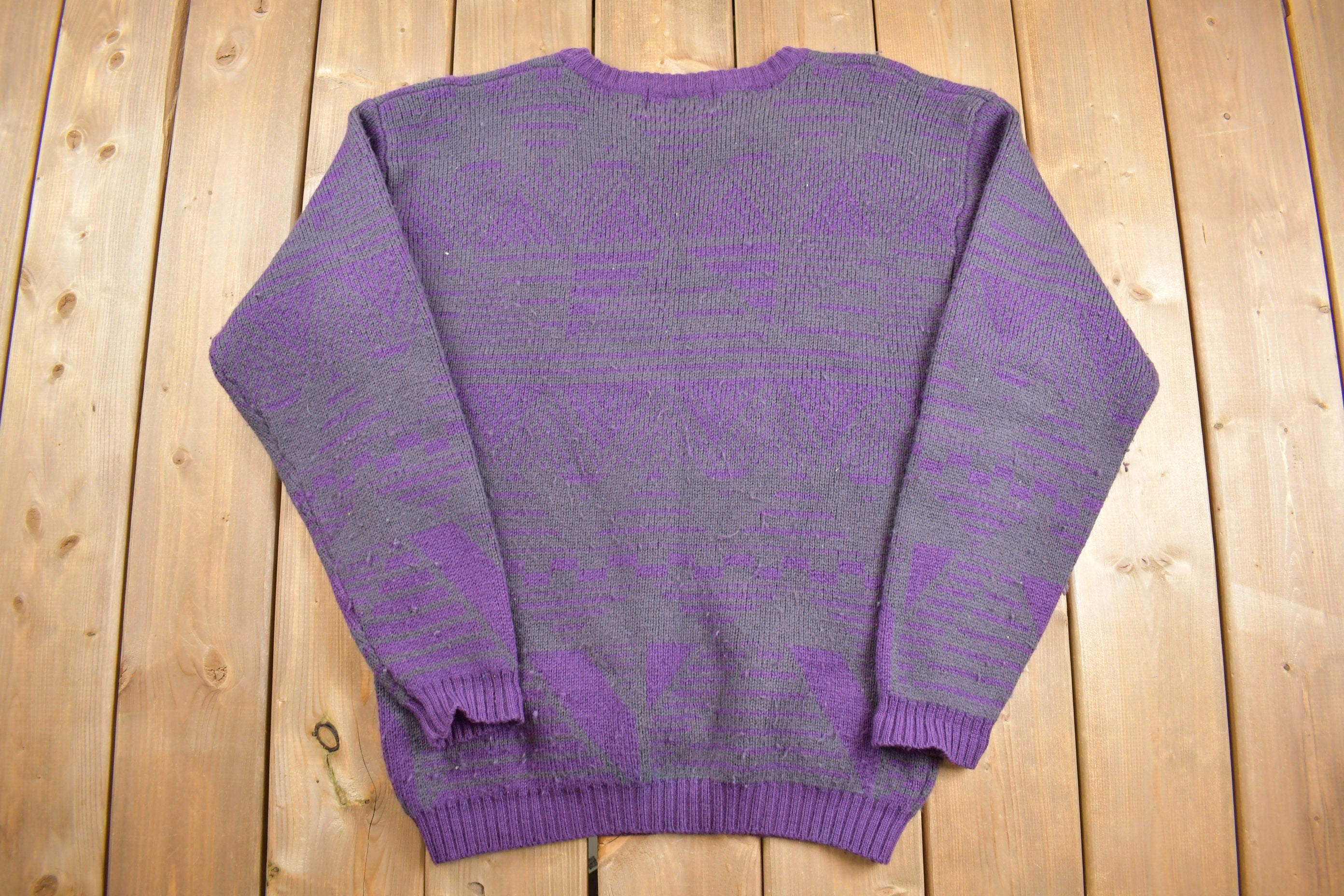 Vintage 1990s Criterion Geometric Knit Crewneck Sweater