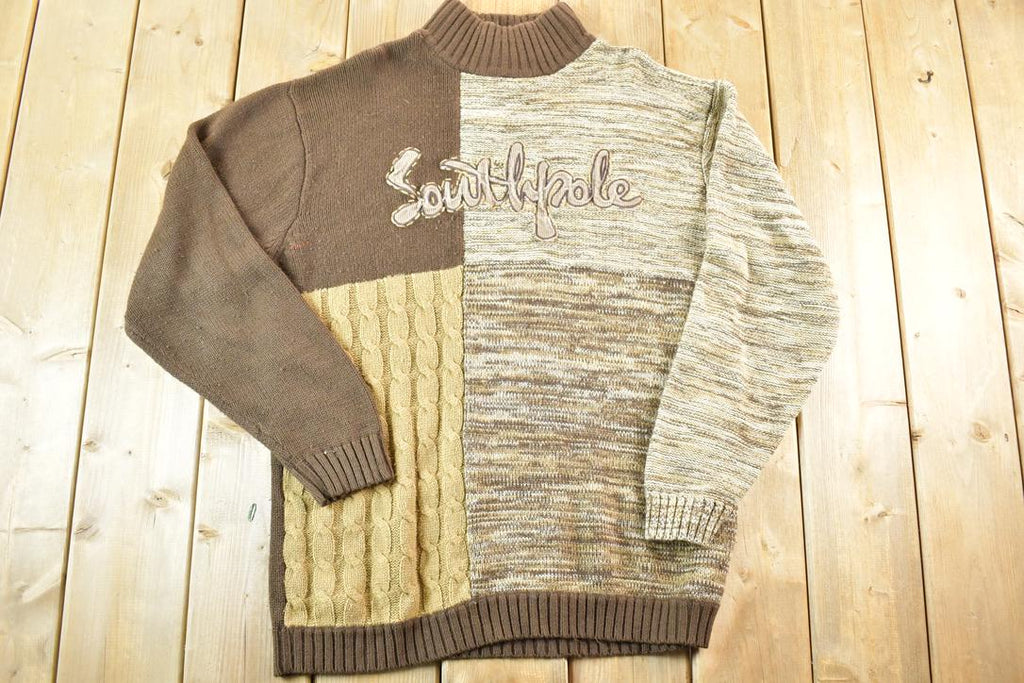 Vintage 1990s Southpole Knit Abstract Pattern Crewneck Sweater Mens M