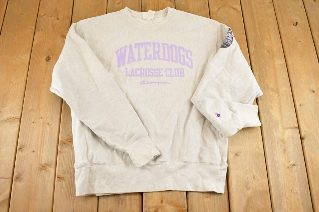 Vintage Y2K Waterdogs Lacrosse Club Champion Reverse Weave Sweatshirt Men's L / 2000s Heavyweight Sweater / 2000s Cross Grain