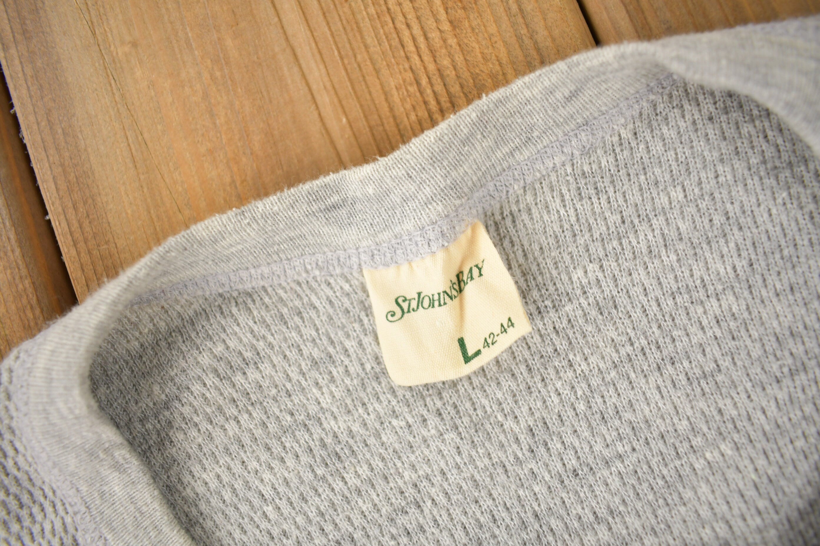 Vintage 1980s St Johns Bay Thermal Waffle Henley Shirt