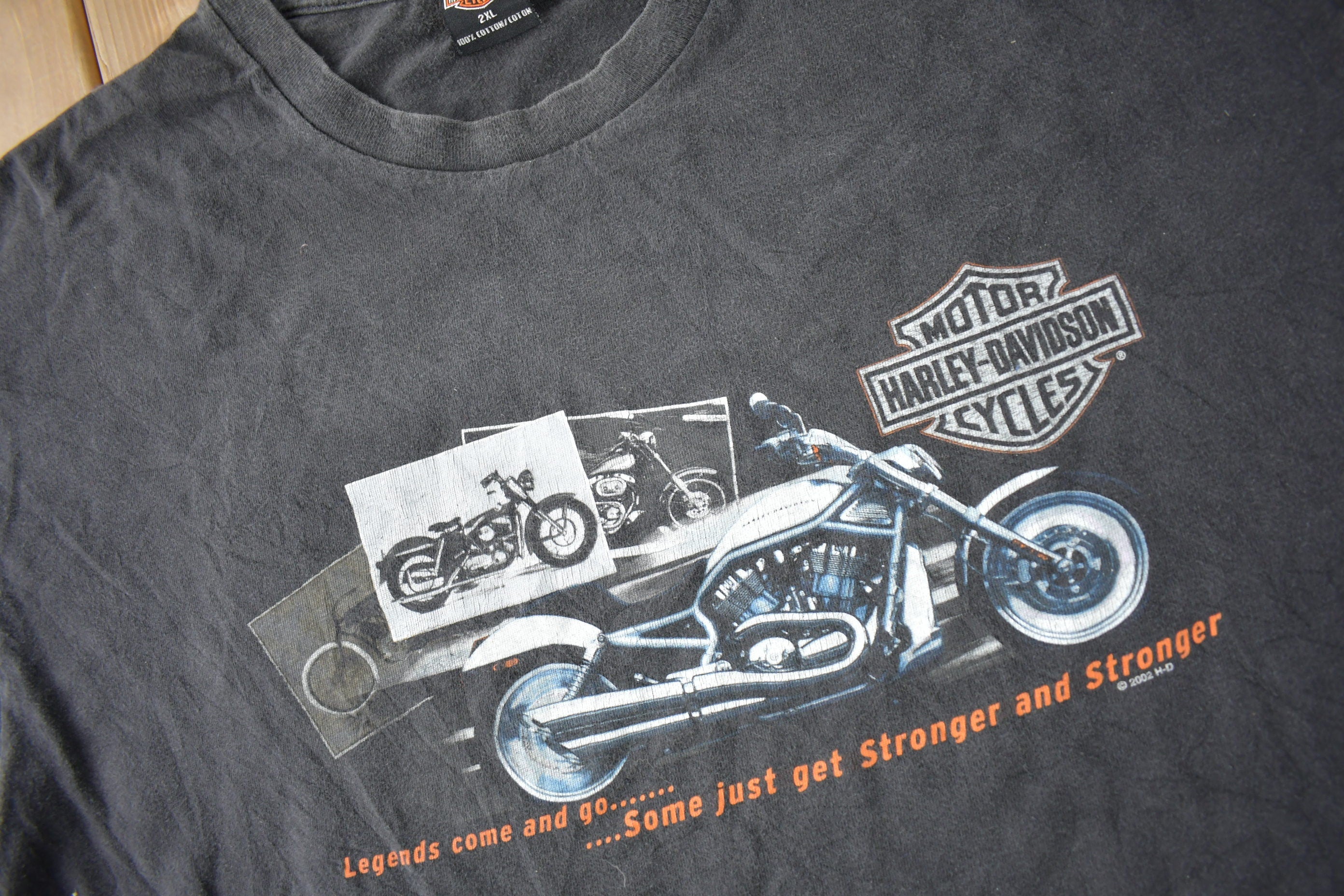 Vintage 2002 Harley Davidson Motorcycles Graphic T-Shirt Size 2XL