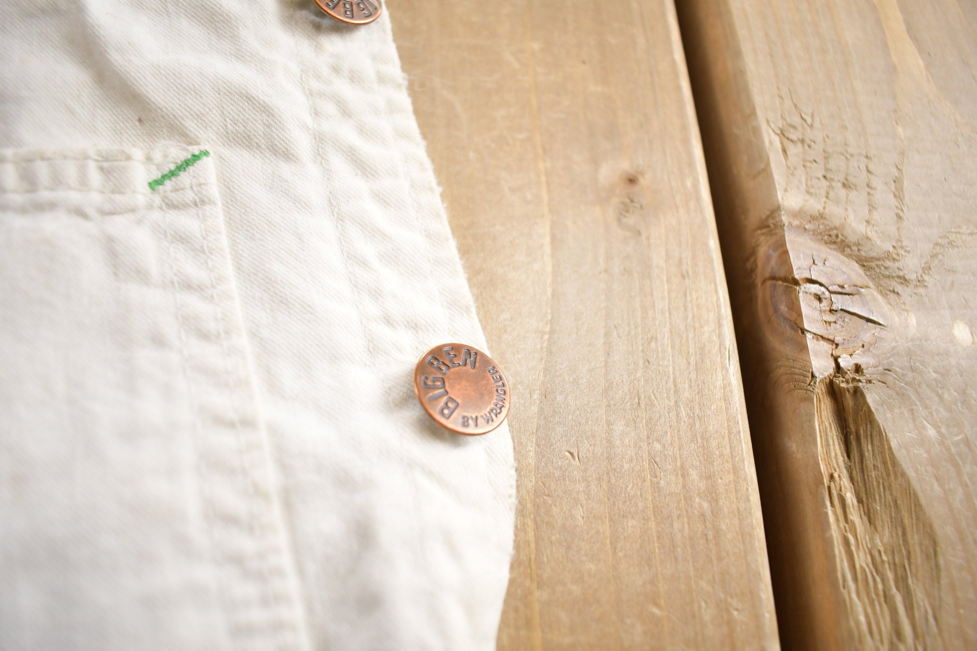 Vintage 1980s Big Ben White Denim Overalls Size 40x30