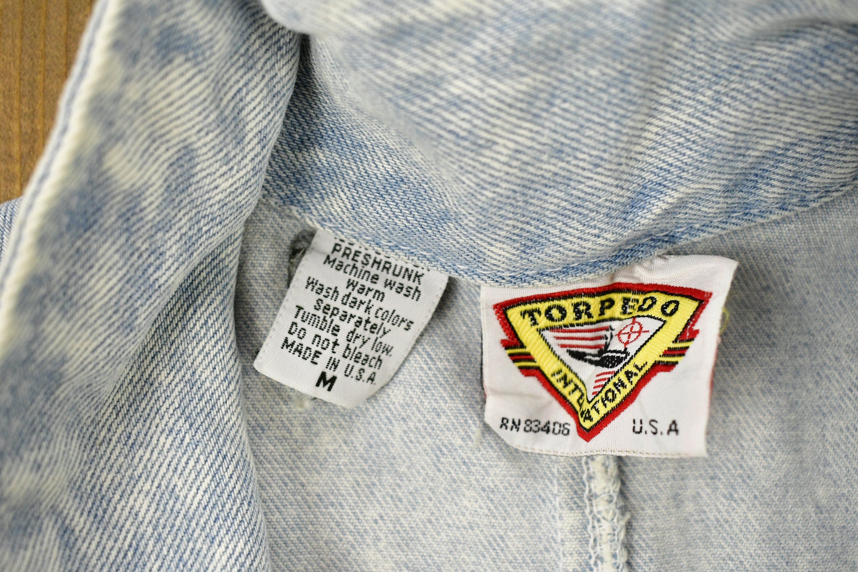 Vintage 1990s Custom Beads Cute Denim Jean Jacket