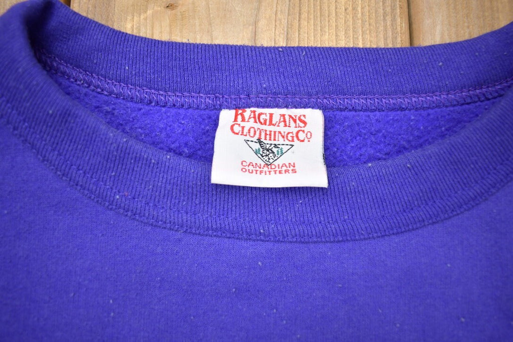 Vintage 1990s Raglans Clothing Purple Blank Crewneck Sweatshirt