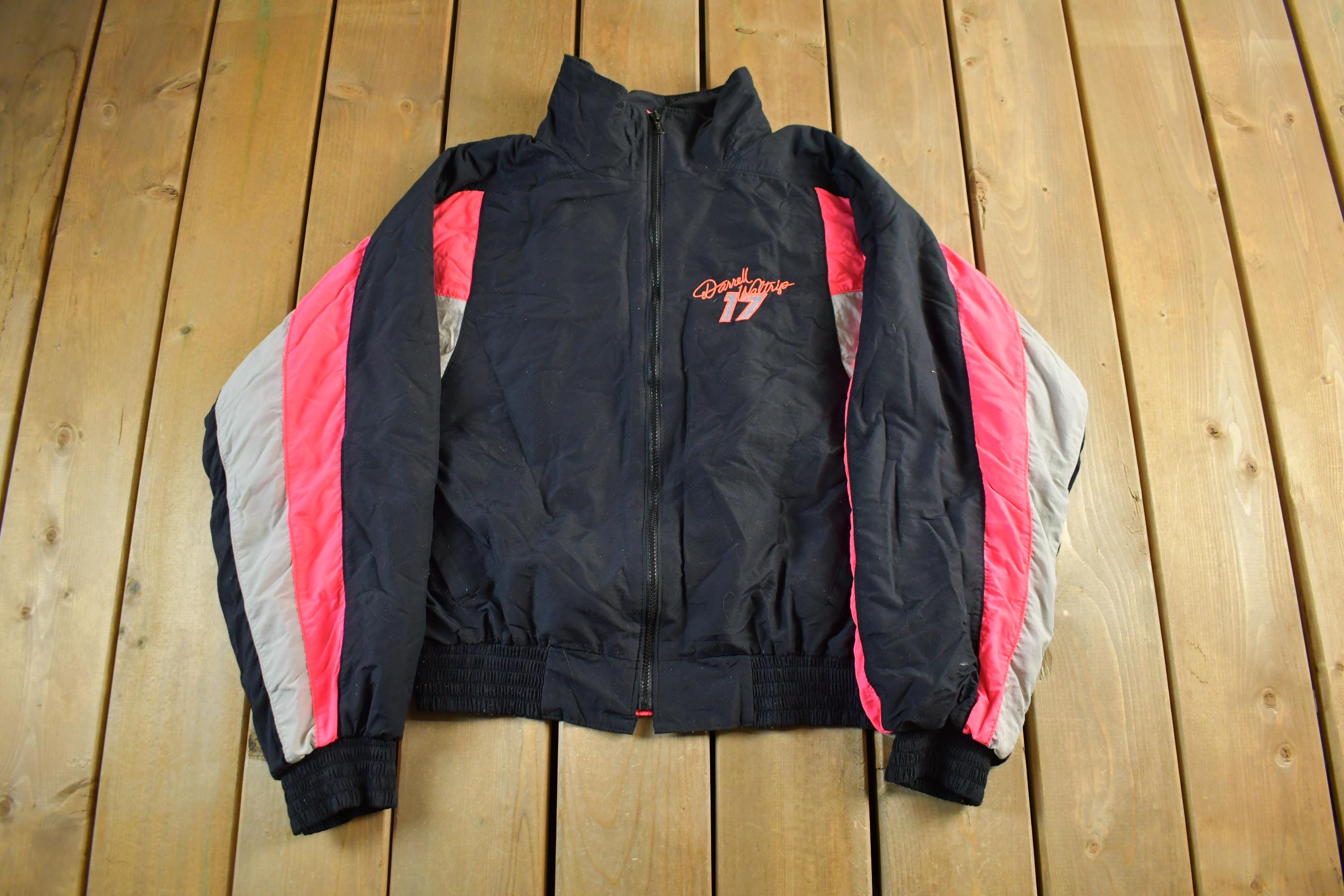 Vintage 1990s Nascar Darrell Waltrip Full Zip Jacket Adult Large / Sportswear / Streetwear Fashion / Racing Coat/ Automotive Apparel