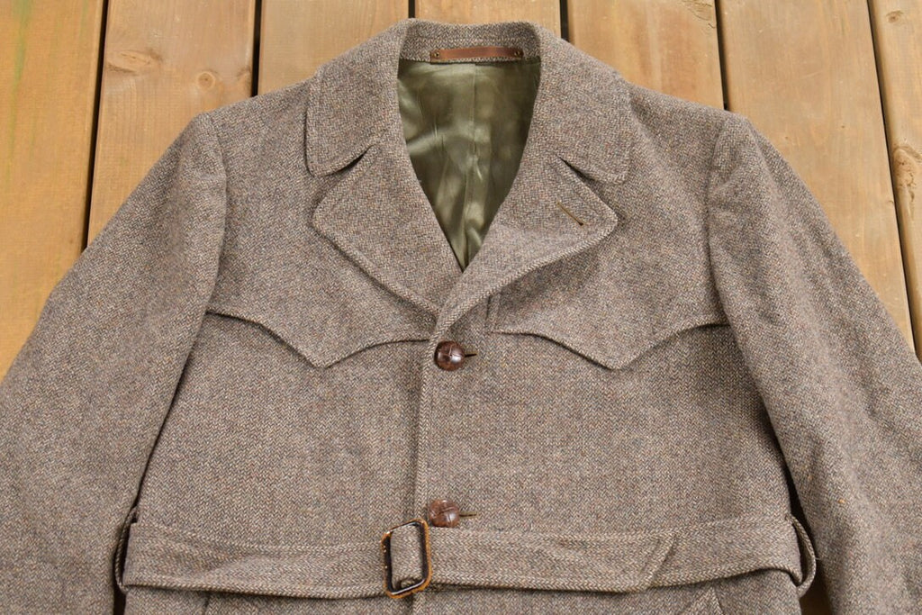 Vintage 1980s Pendleton Full Length Wool Trench Coat
