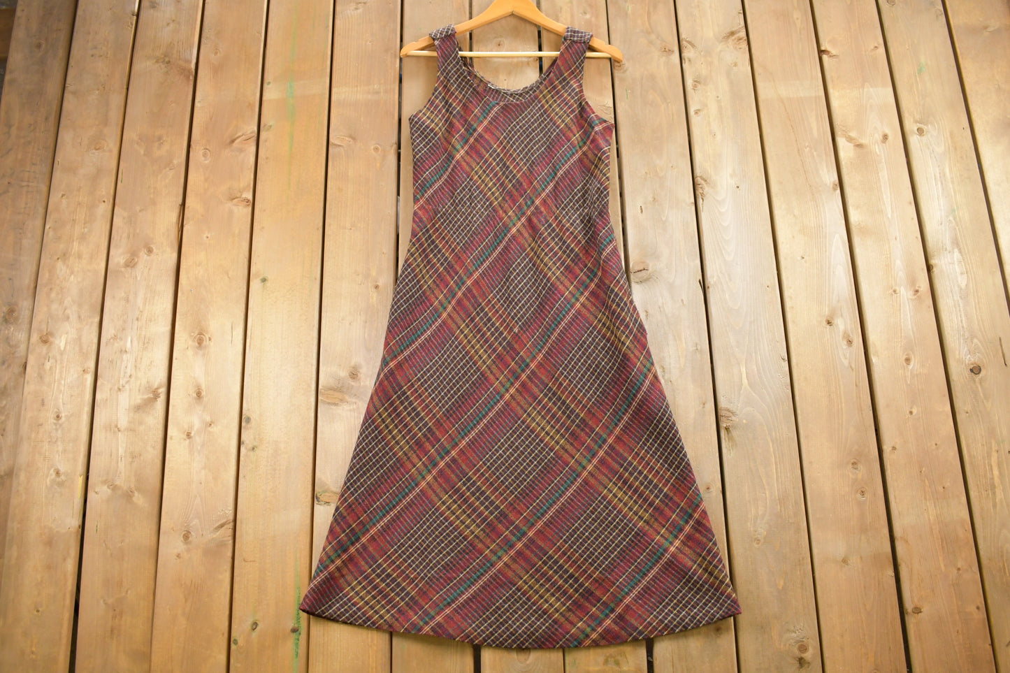 Vintage 1960s Sleeveless Plaid Dress / Mod Dress / Summer Dress / True Vintage Dress / 1950s Dress / Cute Dress / Mod Fashion / A lIne