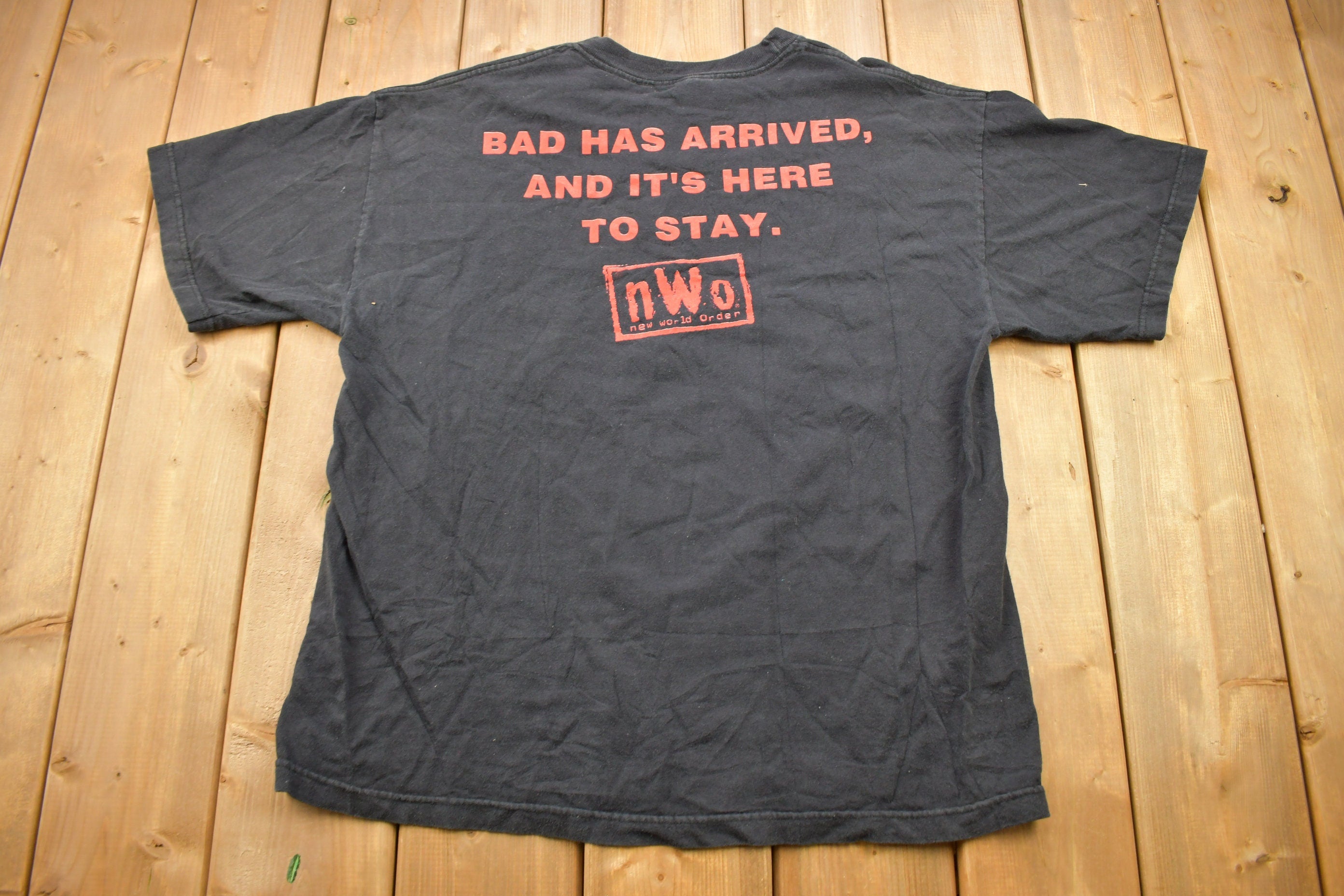 Vintage 1998 NWO New World Order WCW Wrestling T-Shirt Streetwear Fashion