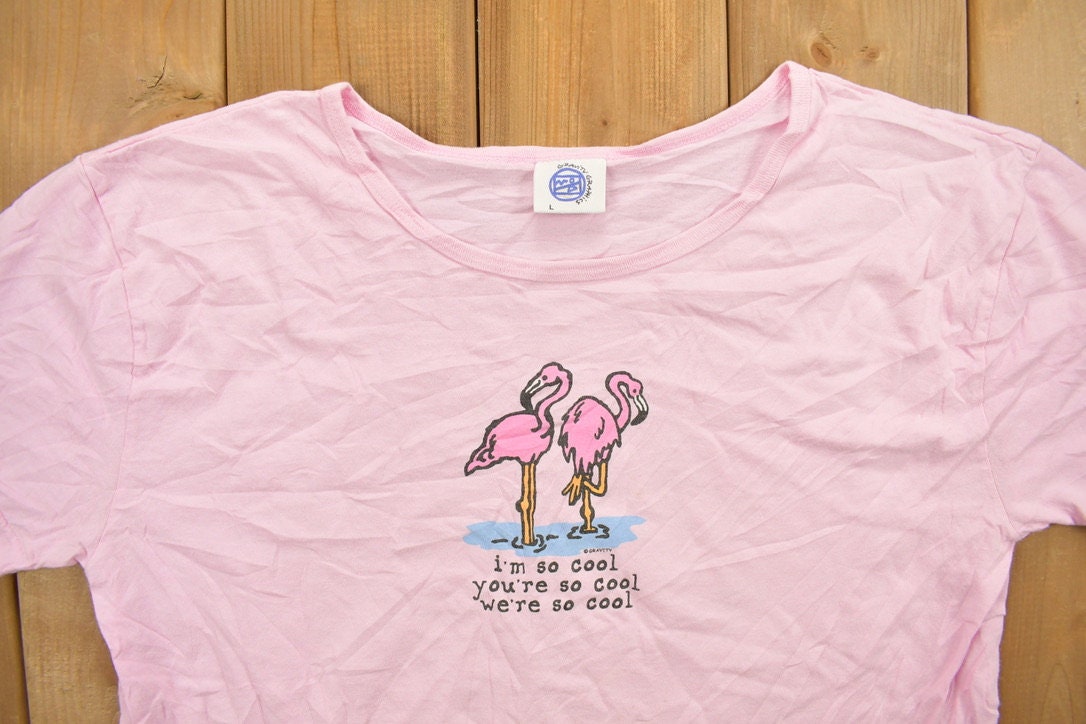 Vintage 1990s Pink Flamingo Graphic T-Shirt