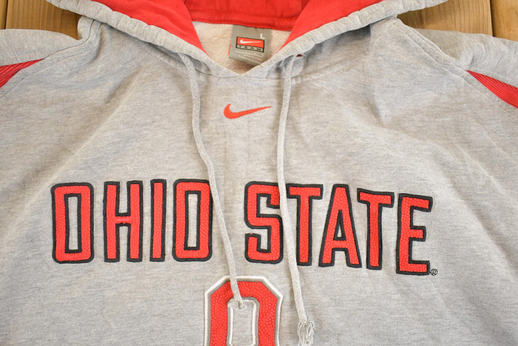 Vintage Y2K Nike Middle Swoosh Ohio State Hoodie Sweatshirt Men's / Swoosh Logo / Collegiate State 2000s Nike Sweater