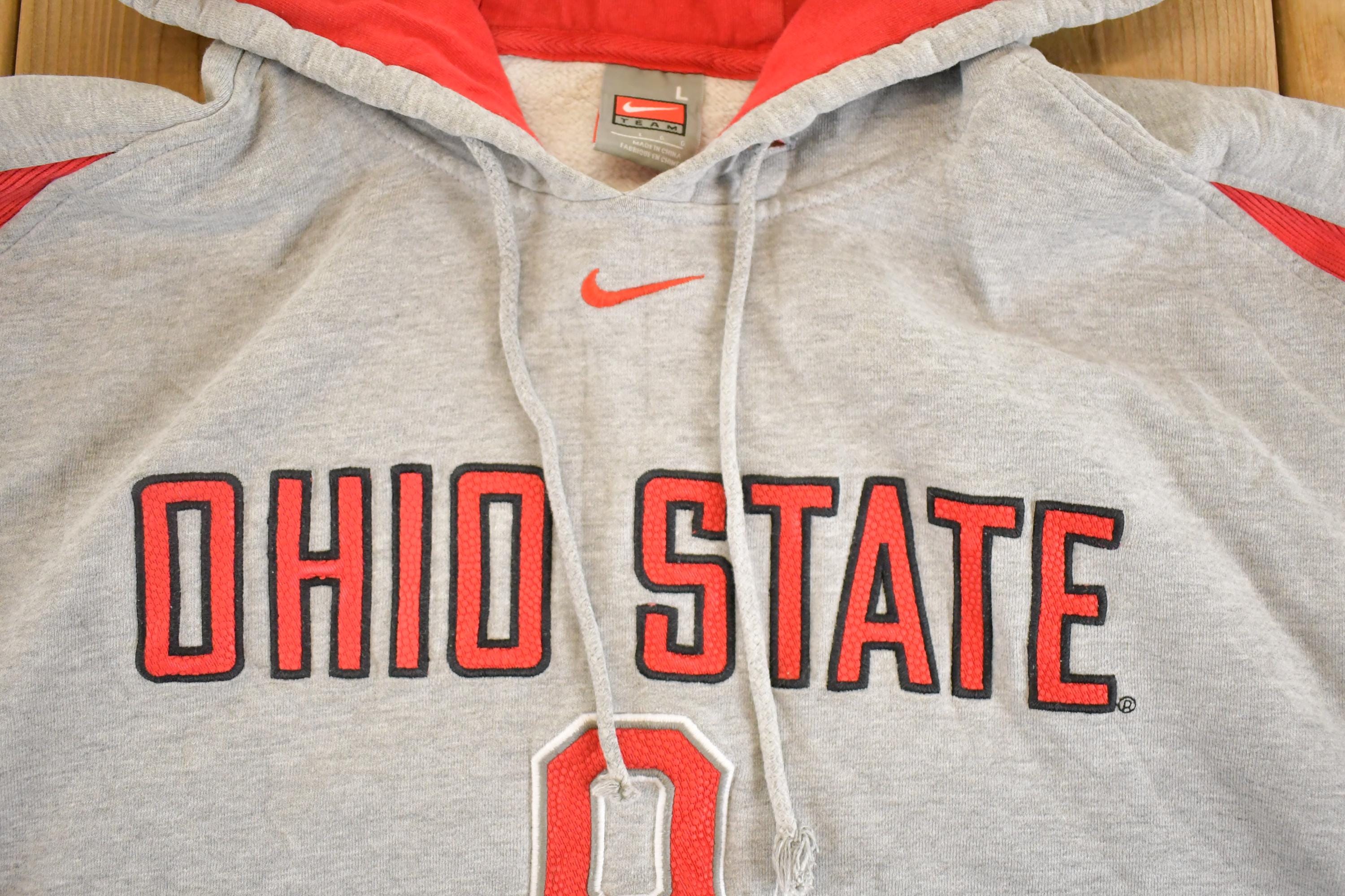 Vintage Y2K Nike Middle Swoosh Ohio State Hoodie Sweatshirt Men's / Swoosh Logo / Collegiate State 2000s Nike Sweater