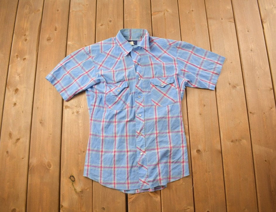 Vintage 1990s Wrangler Plaid Flannel Button Up Shirt