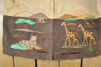 Vintage 1990s The Quacker Factory Unique Leather Savannah Desert Animal Embroidered Jacket Made In USA