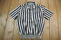 Vintage 1990s Black & White Patterned Striped Shirt