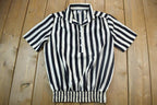 Vintage 1990s Black & White Patterned Striped Shirt