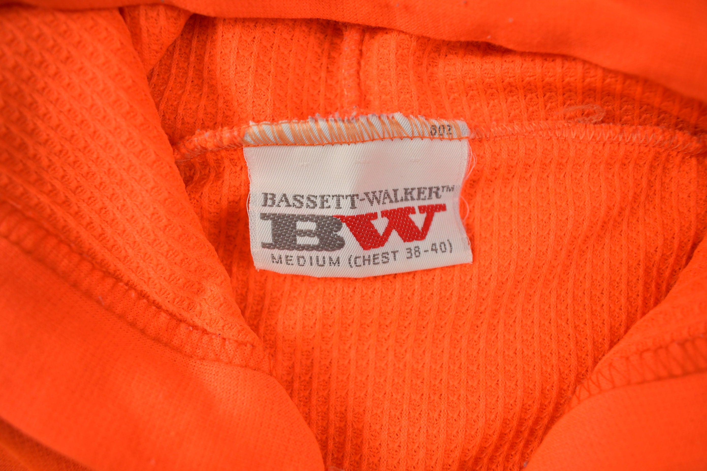 Vintage 1990s Neon Orange Bassett-Walker Hoodie