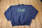 Vintage 1990s Mackinac Island Up North Embroidered Souvenir Crewneck Sweatshirt Made In USA