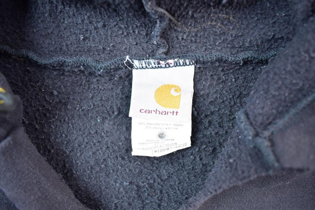 Vintage Distressed Black Blank Carhartt Fleece Lined Hoodie Sweatshirt