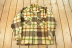Vintage 1980s Woolrich Button Up Plaid Flannel Shirt Men's XL
