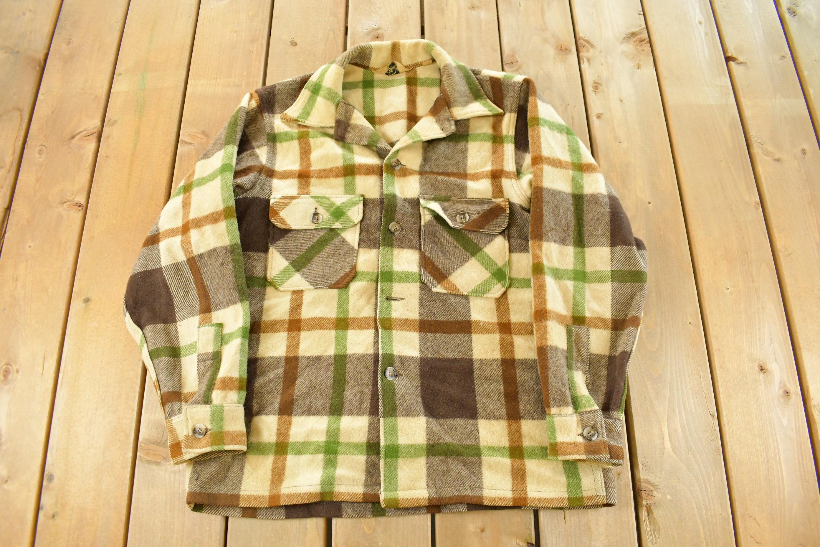 Vintage 1980s Woolrich Button Up Plaid Flannel Shirt Men's XL