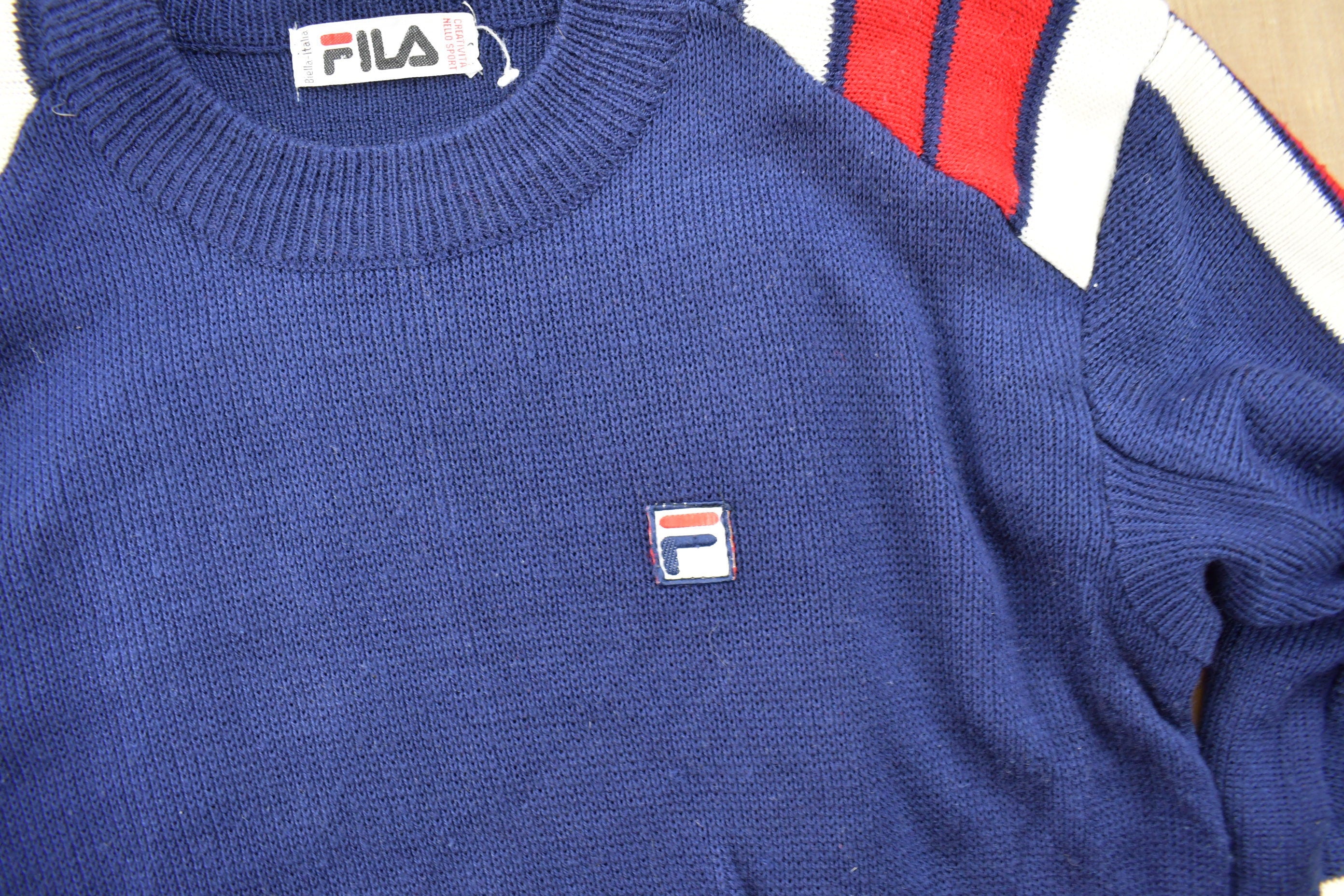 Vintage 1990s Fila Knit Crewneck Sweatshirt