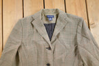 Vintage 1990s Ann Taylor Plaid Button Up Blazer Jacket