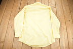 Vintage 1990s Blank Yellow Fruit Of The Loom Button Up Shirt