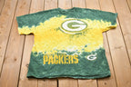 Vintage 1990s Tye Die Green Bay Packers NFL  American Football  Made in USA  Sportswear  Streetwear  Rare Sports Tee