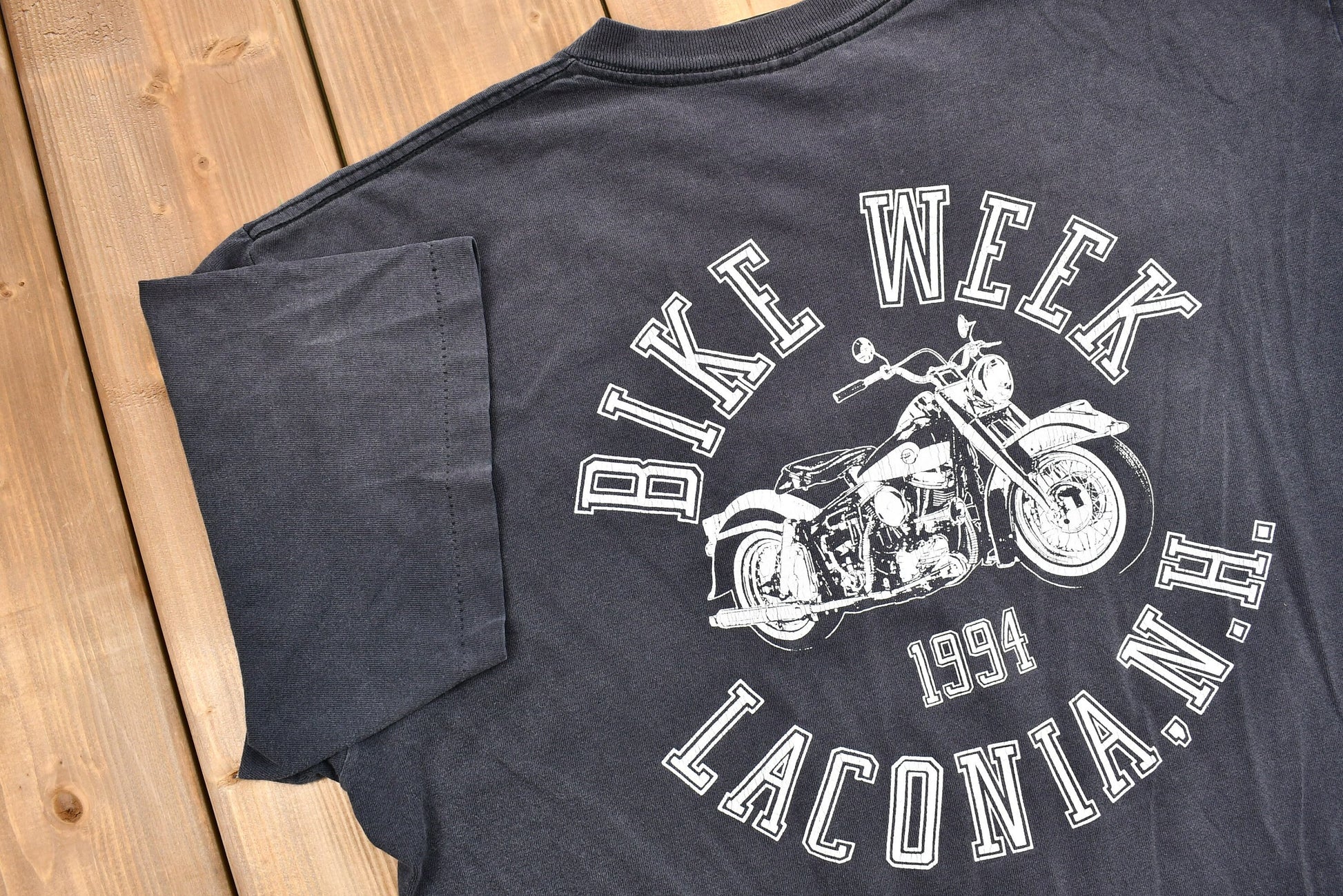Vintage 1994 Harley Davidson Motorcycles Laconia, N.H. Bike Week Graphic T-Shirt