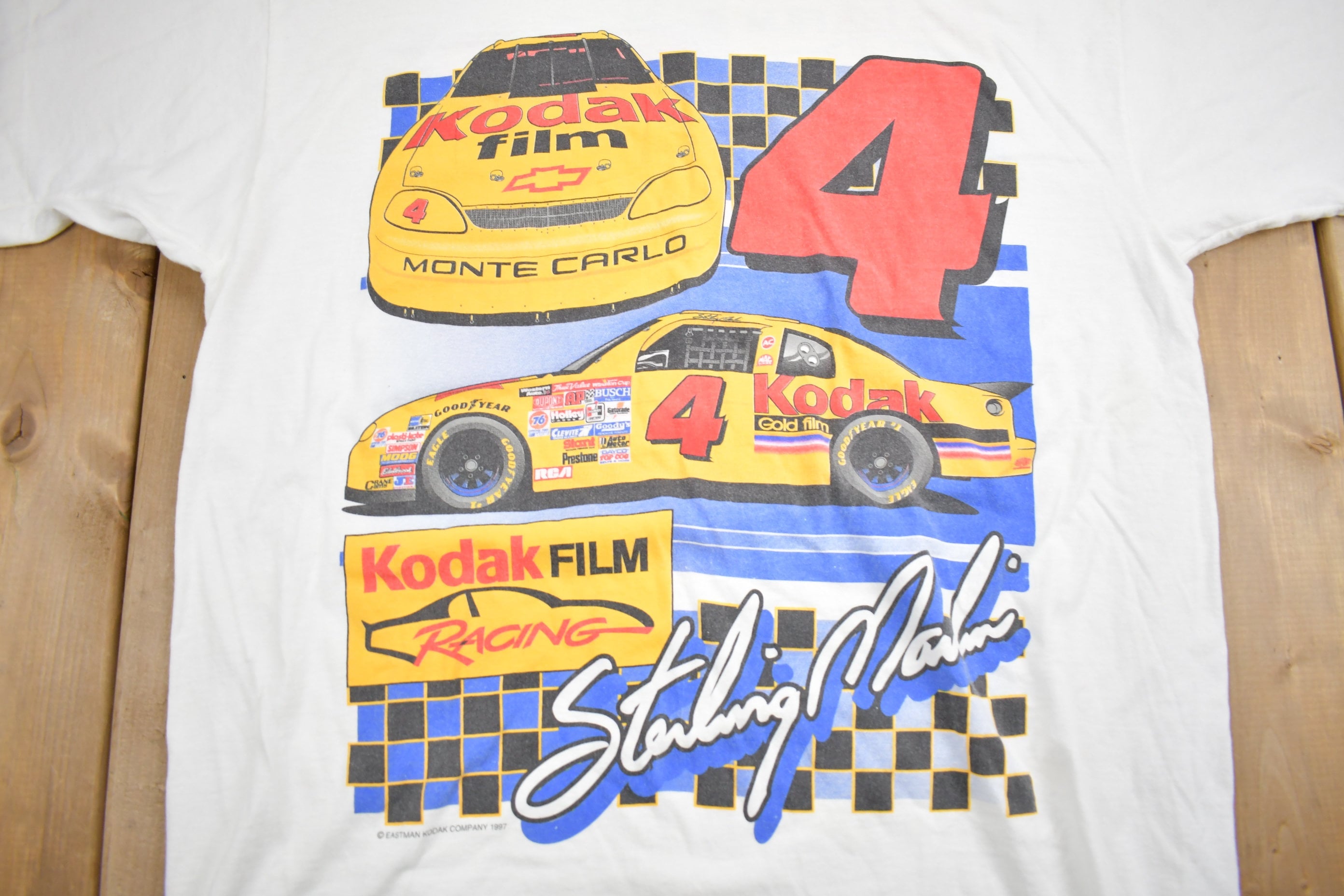 Vintage 1997 Sterling Marlin NASCAR Racing T-Shirt Single Stitch