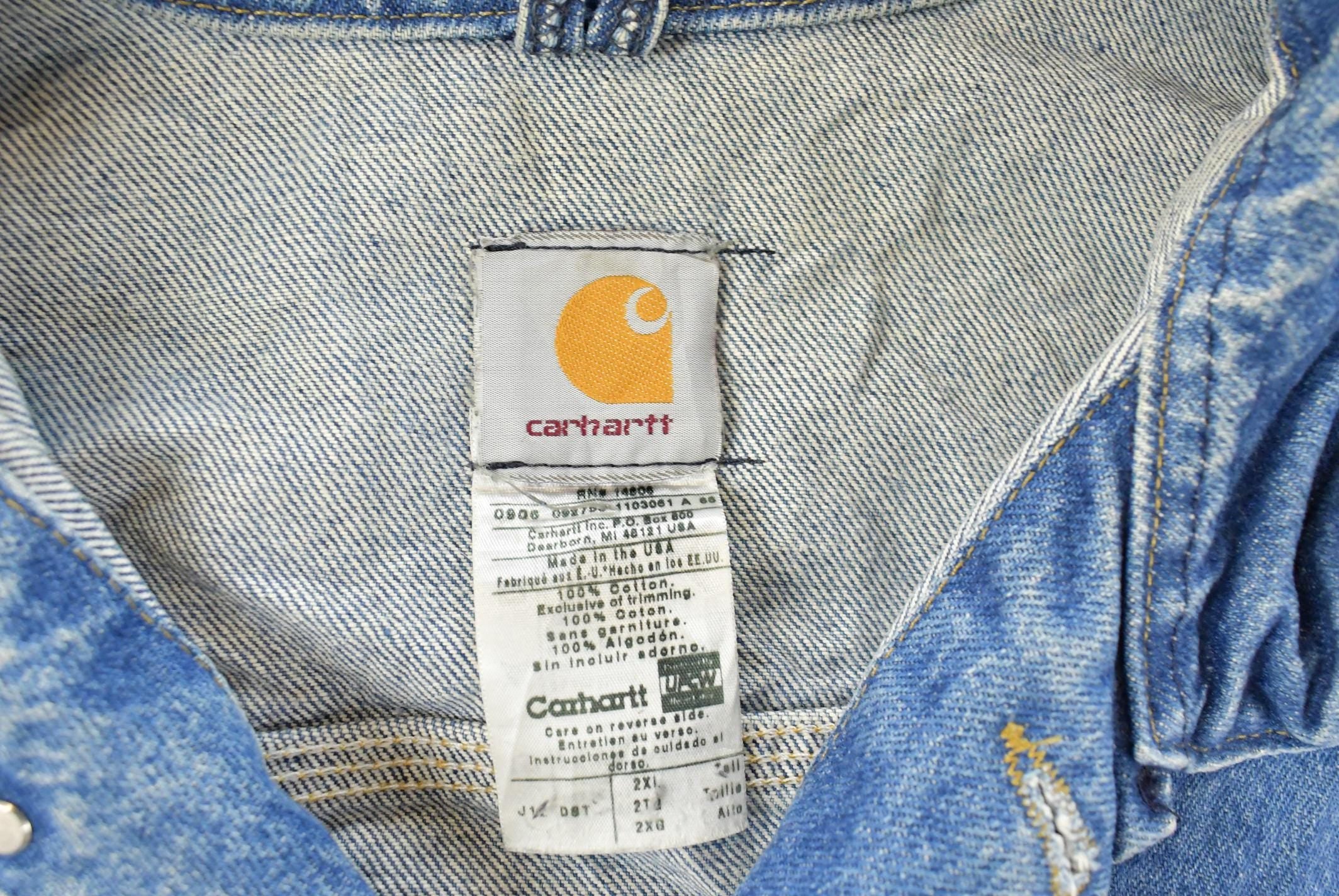 Vintage 1990s Carhartt Denim Trucker Jacket Men's 2XL