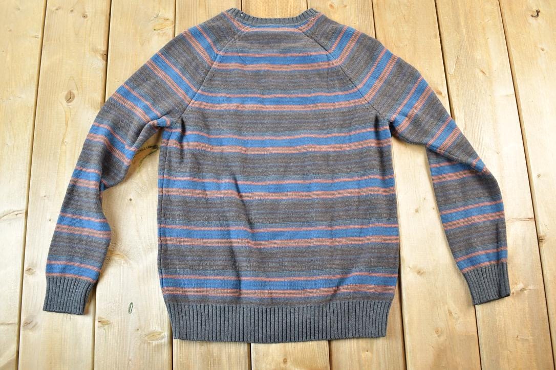 Vintage 1990s Hudson North Knit Abstract Pattern Crewneck Sweater Mens S