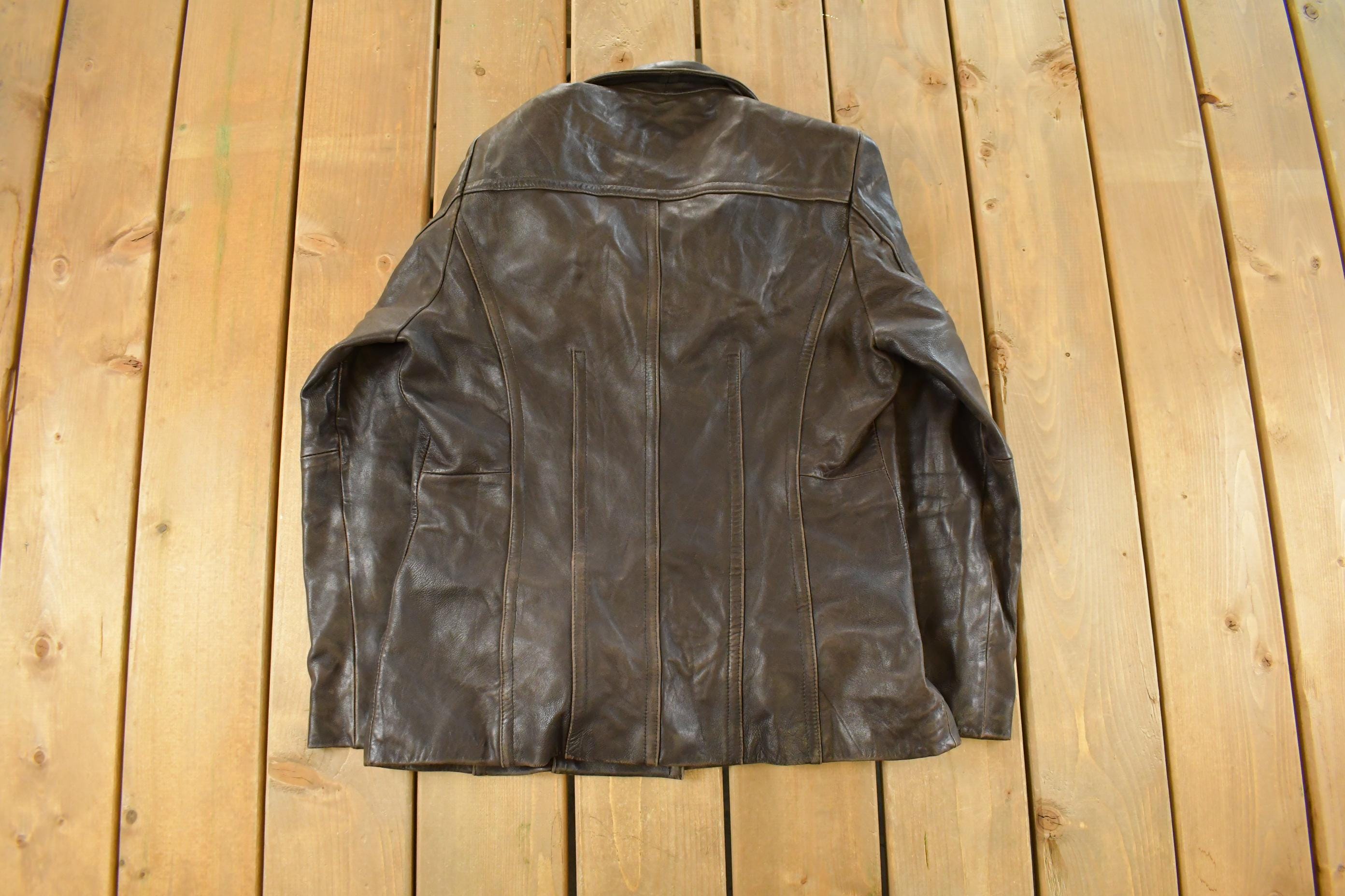 Vintage 1990s Avanti Leather Blazer Jacket Men's Small