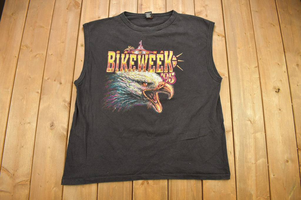 Vintage 1995 Harley Davidson Daytona Bike Week Eagle Graphic Tank Top Shirt