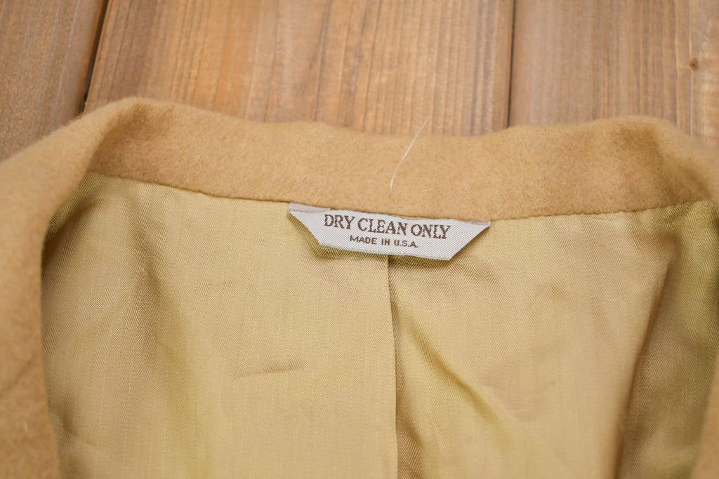 Vintage 1980s Amicale 100% Camel Hair Wool Overcoat