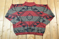 Vintage 1990s Knit Abstract Pattern Crewneck Sweater Mens L