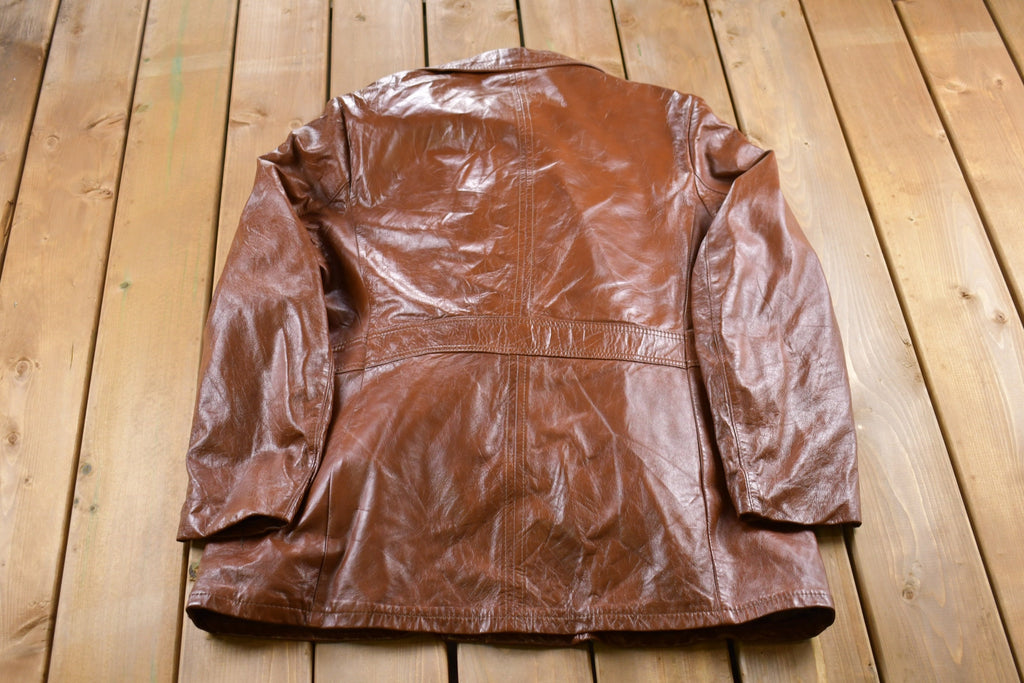 Vintage 1980s Reed Sportswear Fur Lined Leather Jacket