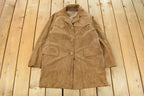 Vintage 1970s Suede Leather Wool Lined Blazer Jacket Women's Medium