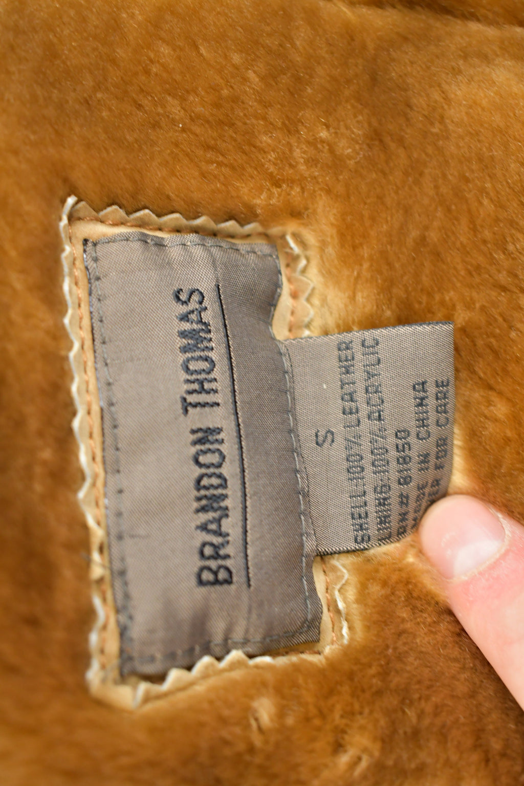 Vintage 1980s Brandon Thomas Shearling Leather Coat