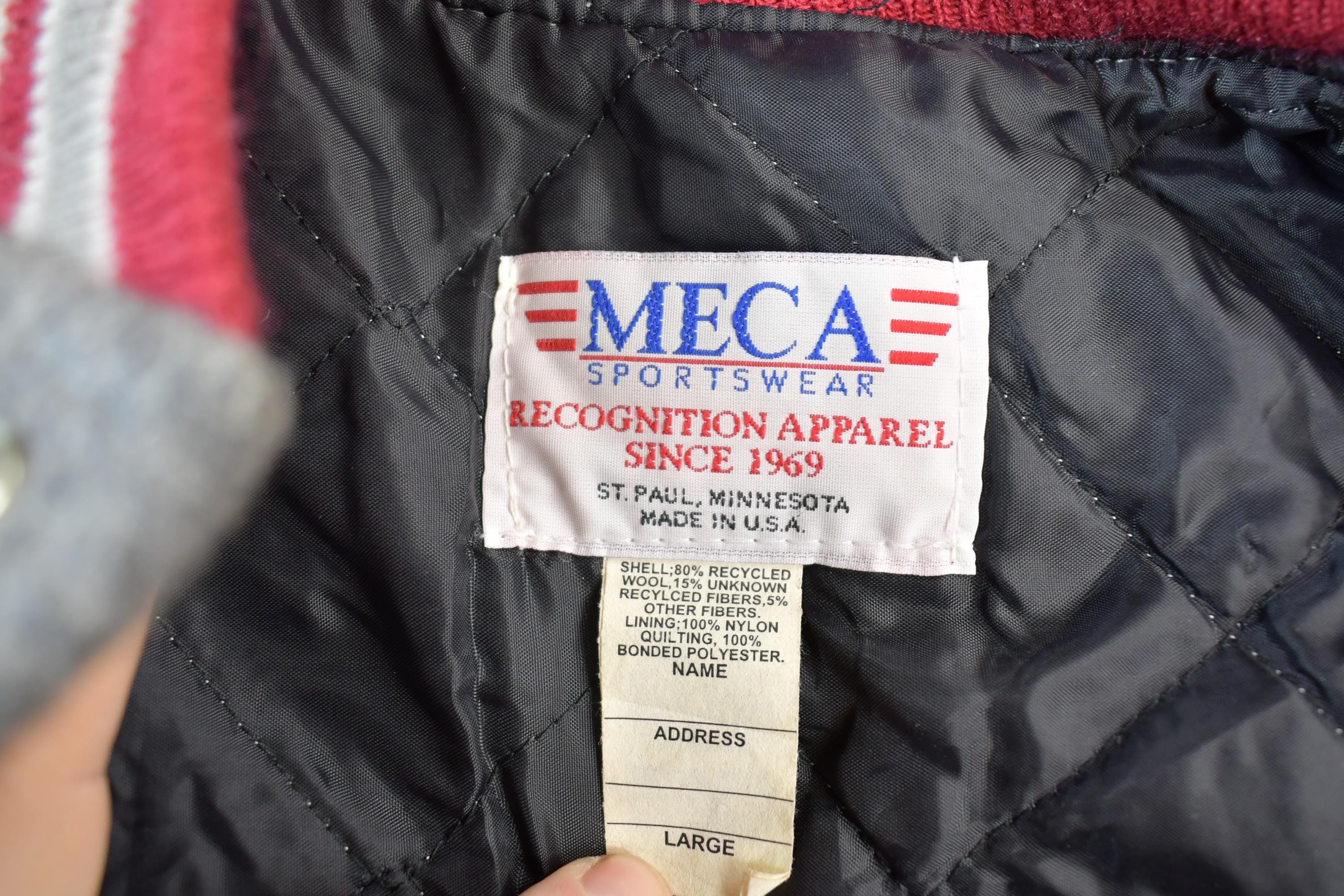 Vintage 2004 Triton Cobras Leather & Wool Varsity Meca Sportswear Amanda Jacket Made In USA