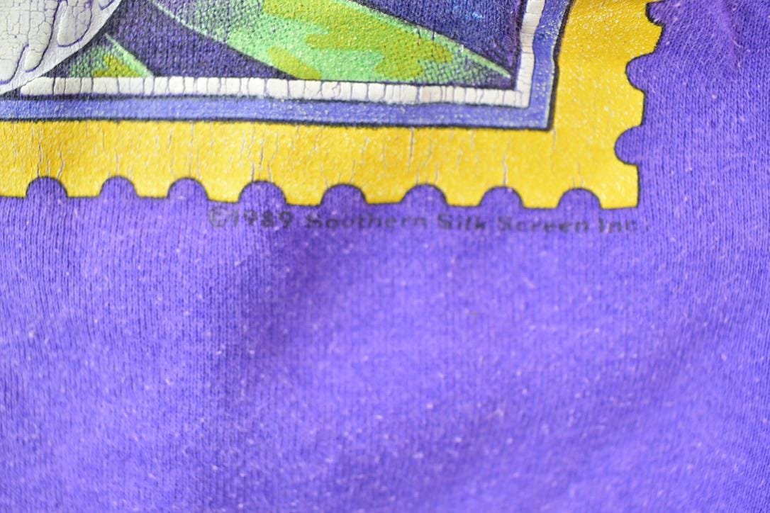 Vintage 1990s Cute Floral Stamp Print Crewneck Sweater