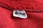 Vintage 1990s Blank Red Apples Full Zip Fleece Sweatshirt