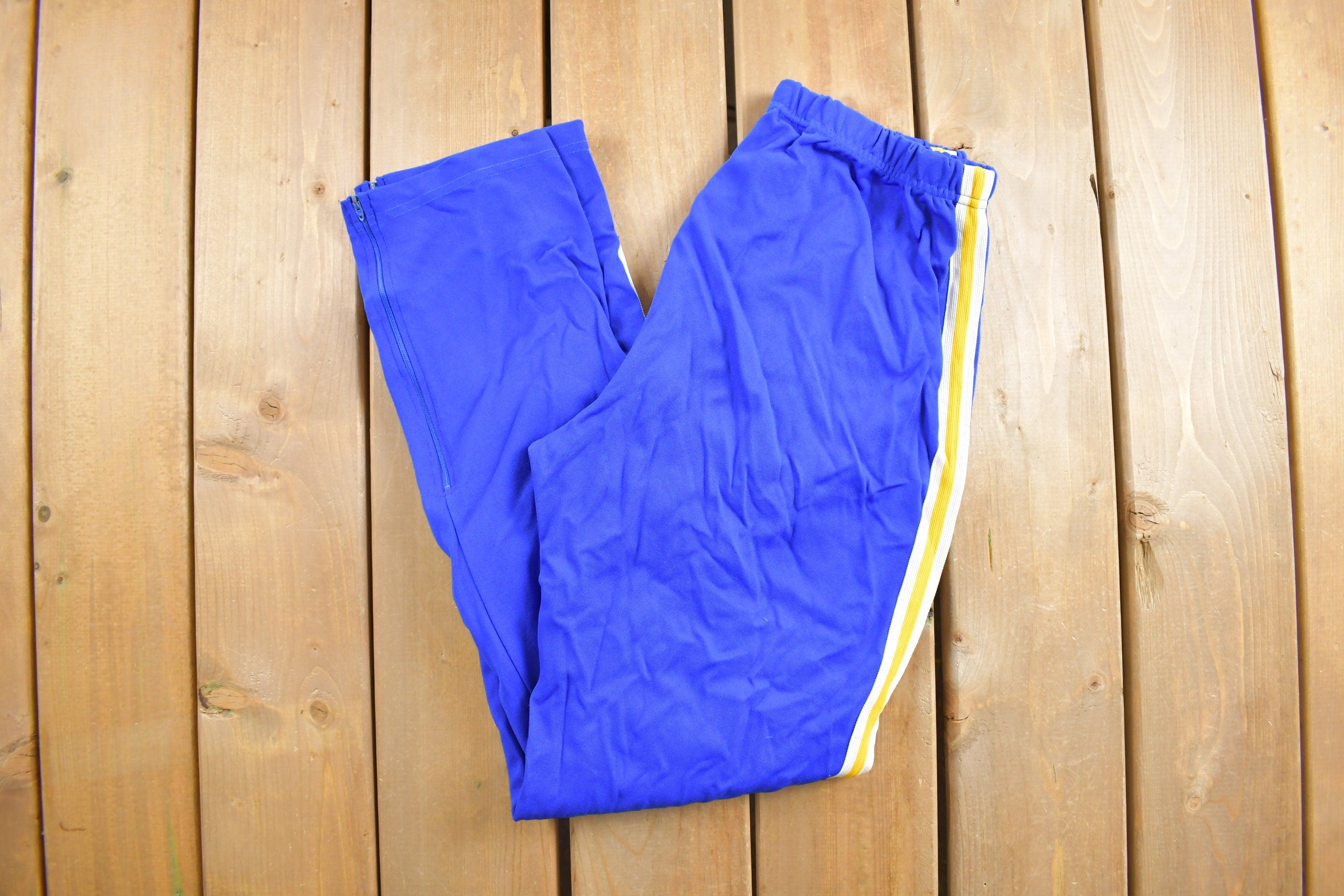Vintage 1970s Broderick Striped Nylon Track Pants