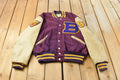 Vintage 1990s DeLong Collegiate Wool Leather Varsity Jacket Men's Large / 90s Wool Coat / Letterman Jacket / Made In USA