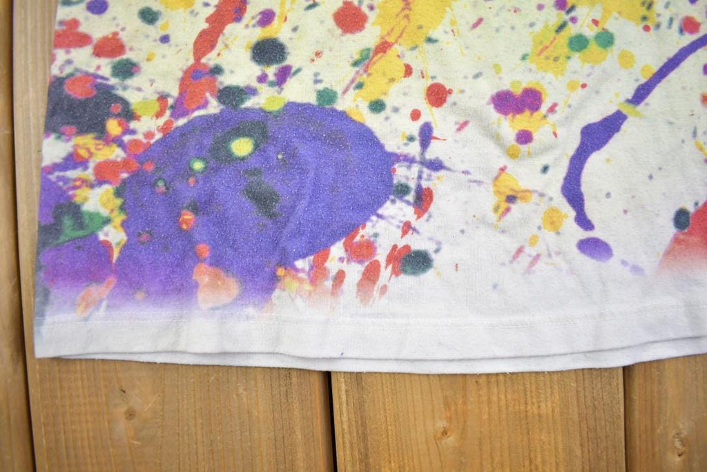 Vintage Y2k Paint Splattered Peace Sign T Shirt